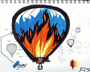 hot air balloon custom artwork envelope